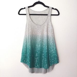 EXPRESS | Dreamweight Ombre Sequin Racerback Tank